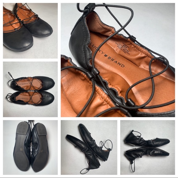 LUCKY BRAND LP-Eaviee Ballerina Flats Blck Leather - Picture 4 of 7